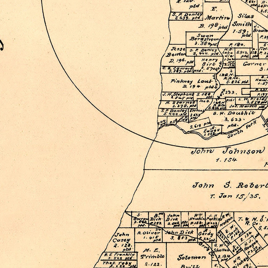 Vintage Map of Chambers County, Texas 1879