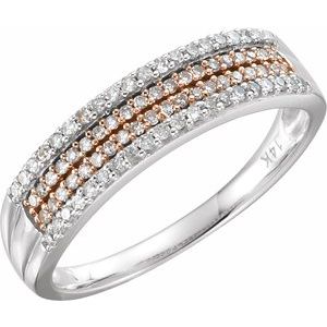 14K Rose Gold-Plated 14K White 1/4 CTW Natural Diamond Ring