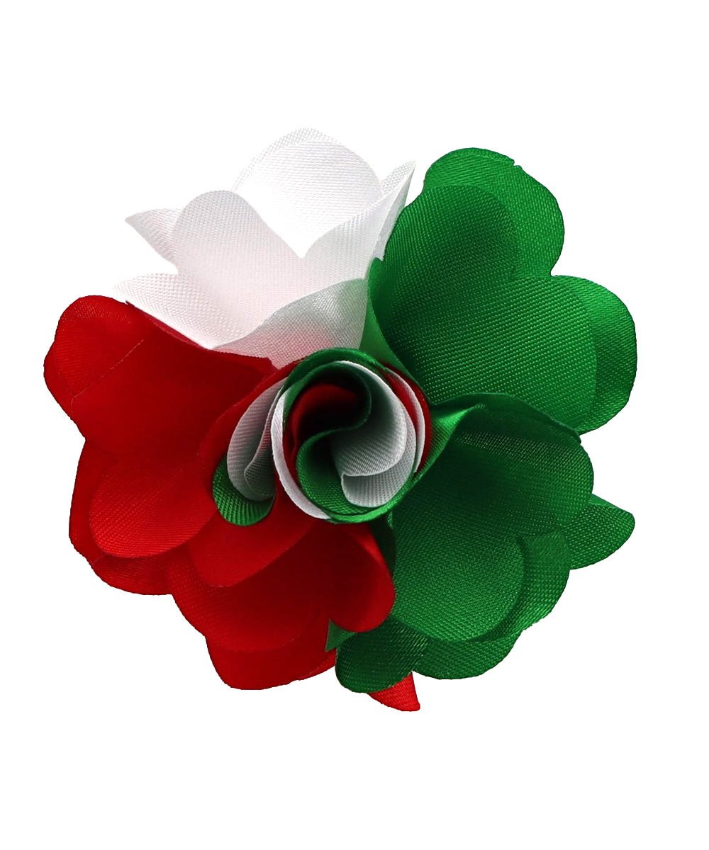 Vittorio Vico Unisex Two Tone Satin Flower Lapel Pin