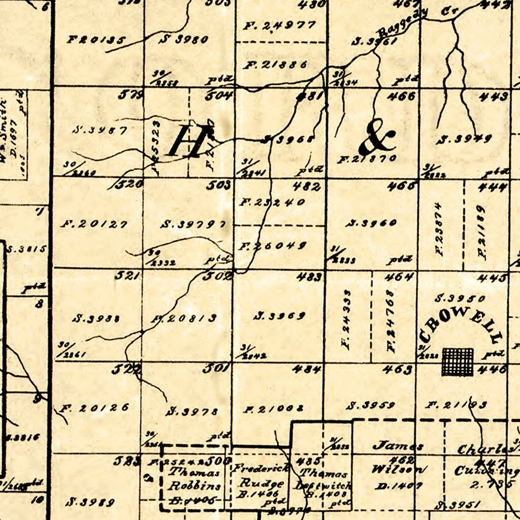 Vintage Map of Foard County, Texas 1891