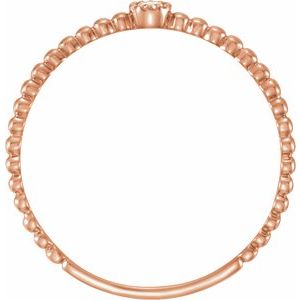 14K Rose Gold .03 CTW Natural Diamond Beaded Bezel-Set Ring