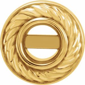 14K Yellow Gold 3 mm Round Rope Earring Mounting