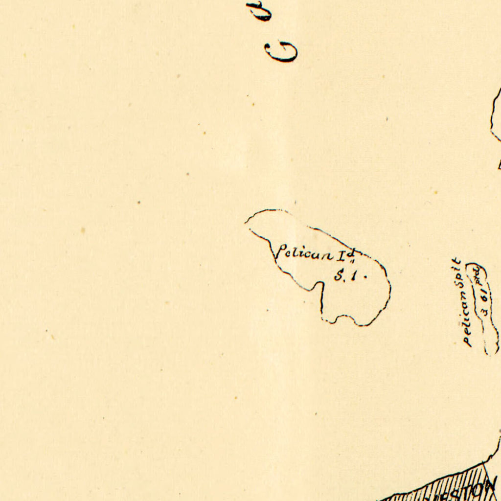 Vintage Map of Galveston County, Texas 1879