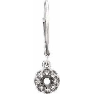 14K White Gold 4 mm Round Vintage-Inspired Earring Mounting