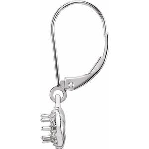 14K White Gold 4 mm Round Vintage-Inspired Earring Mounting – image 2