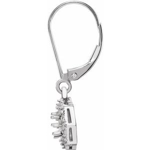 14K White Gold 4 mm Round Halo-Style Earring Mounting – image 2