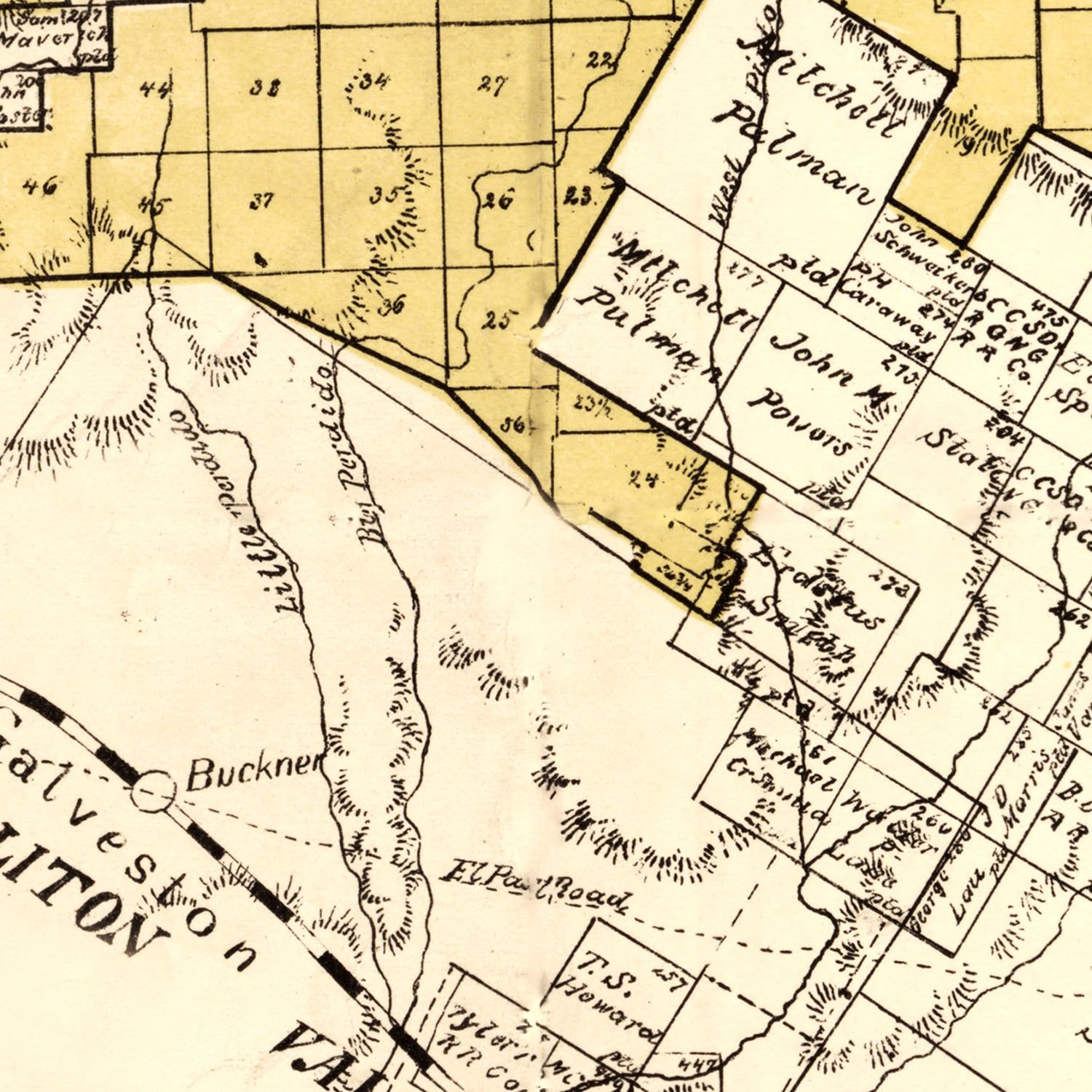 Vintage Map of Kinney County, Texas 1884