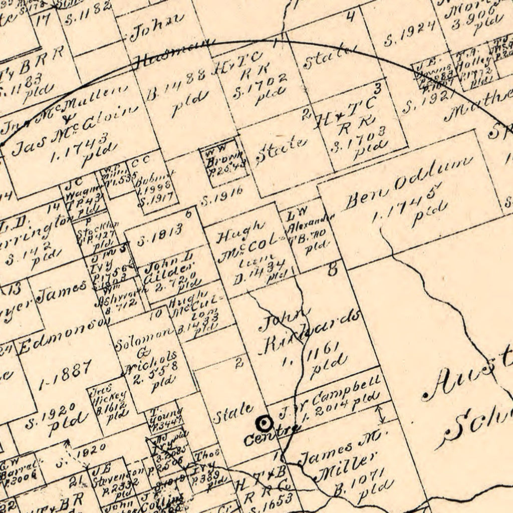 Vintage Map of Lampasas County, Texas 1879