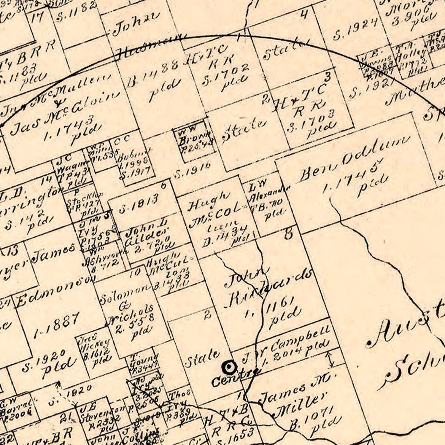 Vintage Map of Lampasas County, Texas 1879