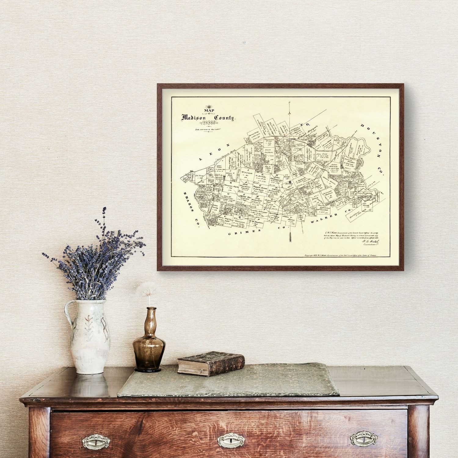 Vintage Map of Madison County, Texas 1879