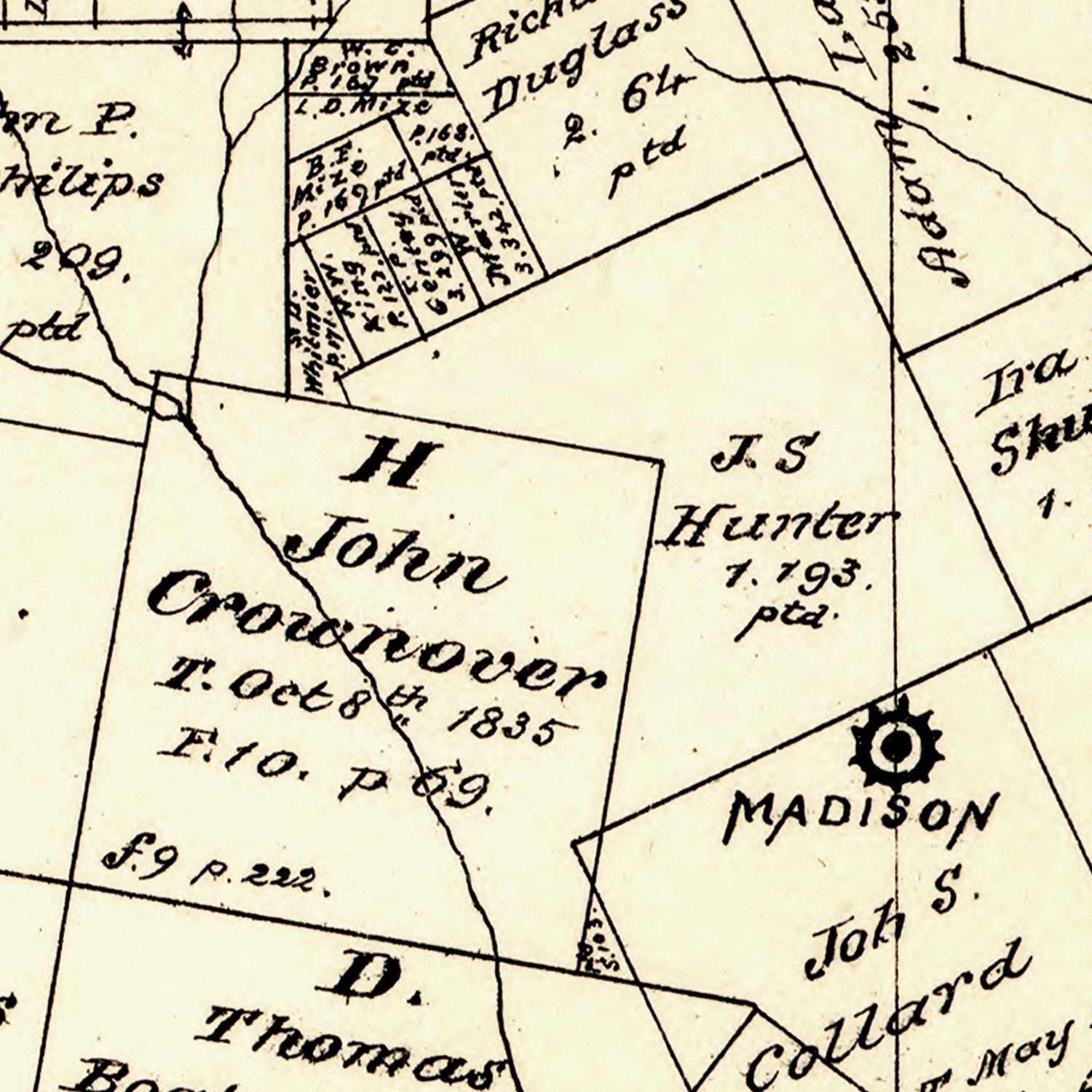 Vintage Map of Madison County, Texas 1879