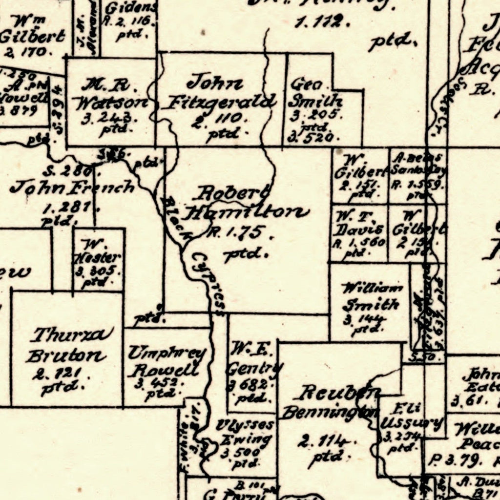 Vintage Map of Marion County, Texas 1879