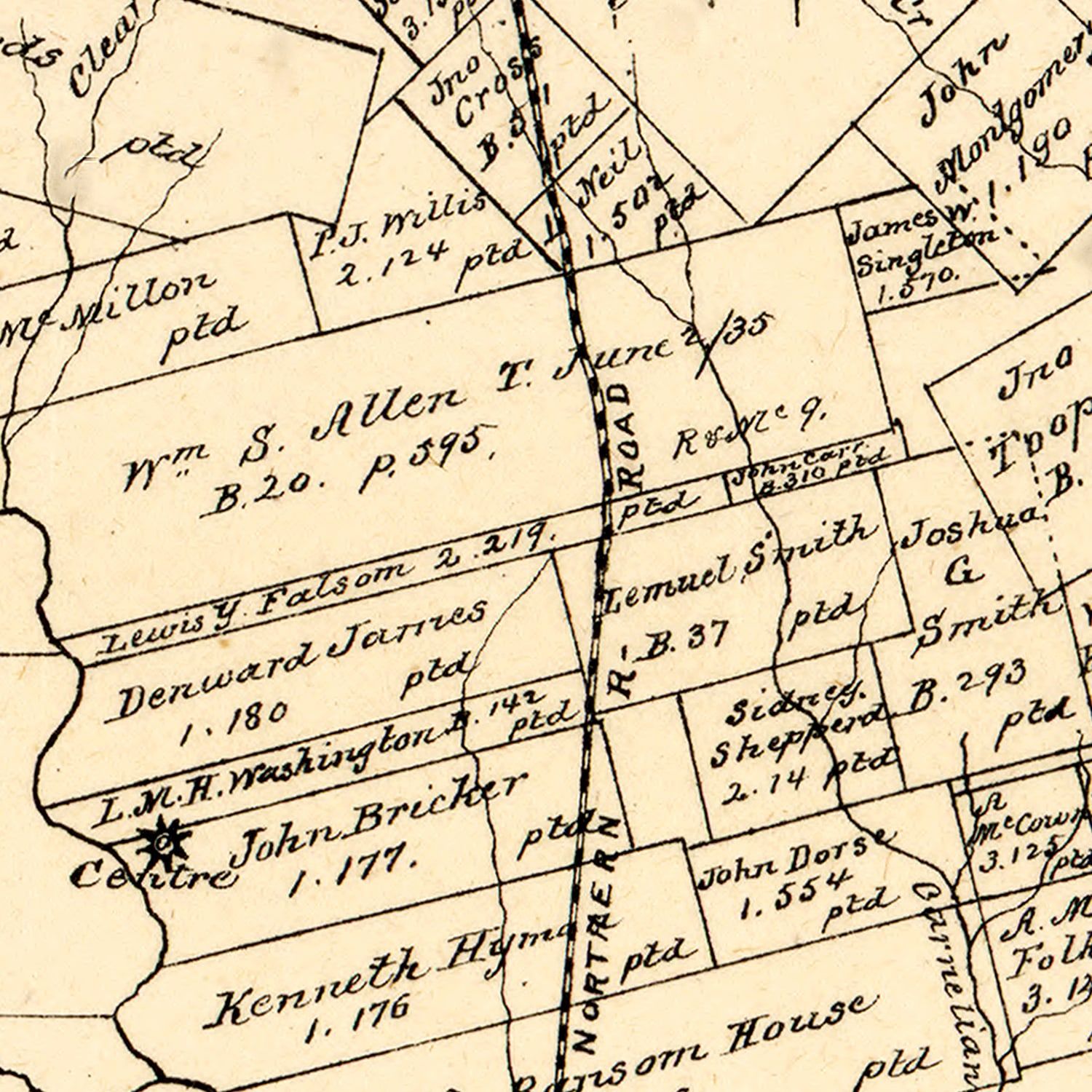 Vintage Map of Montgomery County, Texas 1880