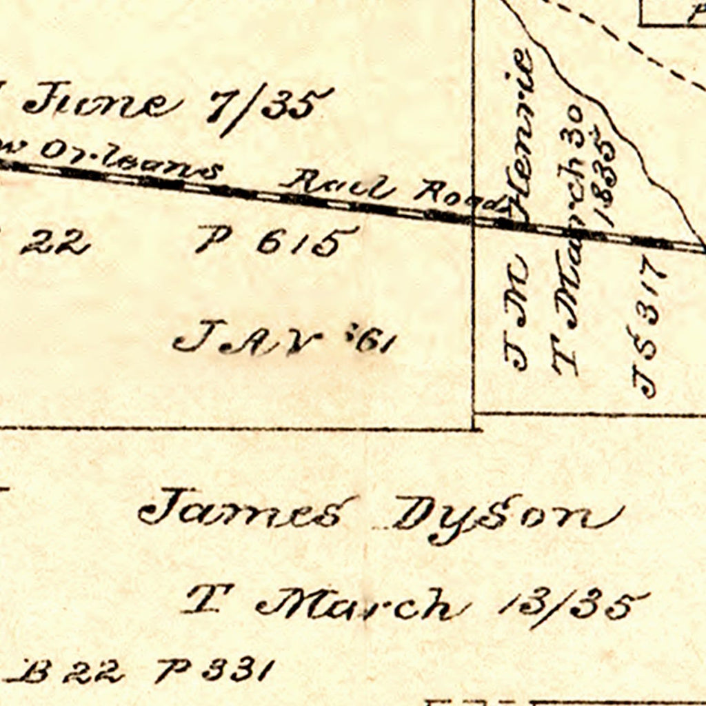 Vintage Map of Orange County, Texas 1880