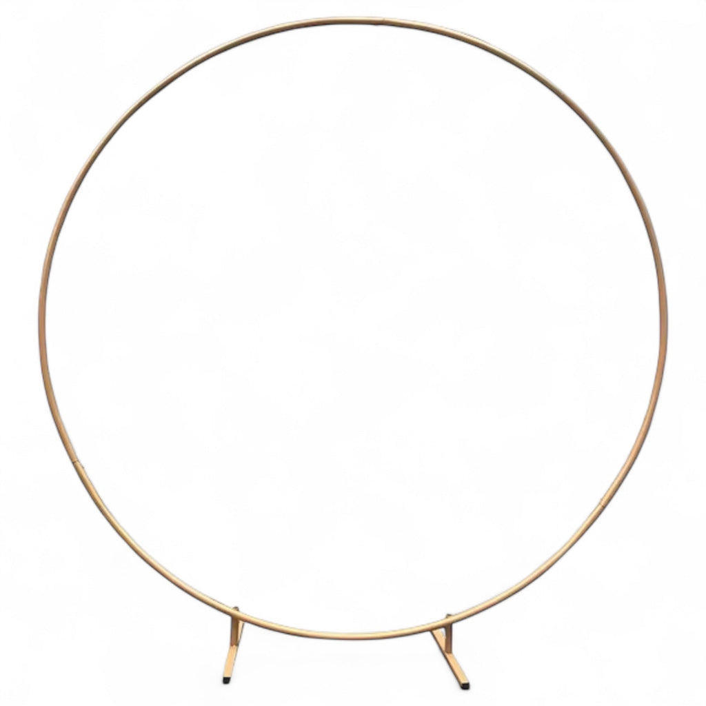 Vorte Round Wedding Backdrop Stand - 6.5 FT Gold Metal Arch