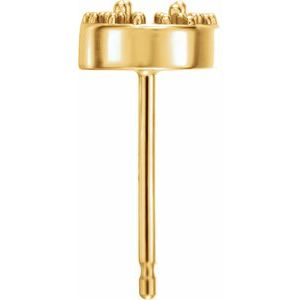 14K Yellow Gold 2.9 mm Round Halo-Style Earring Mounting – image 2