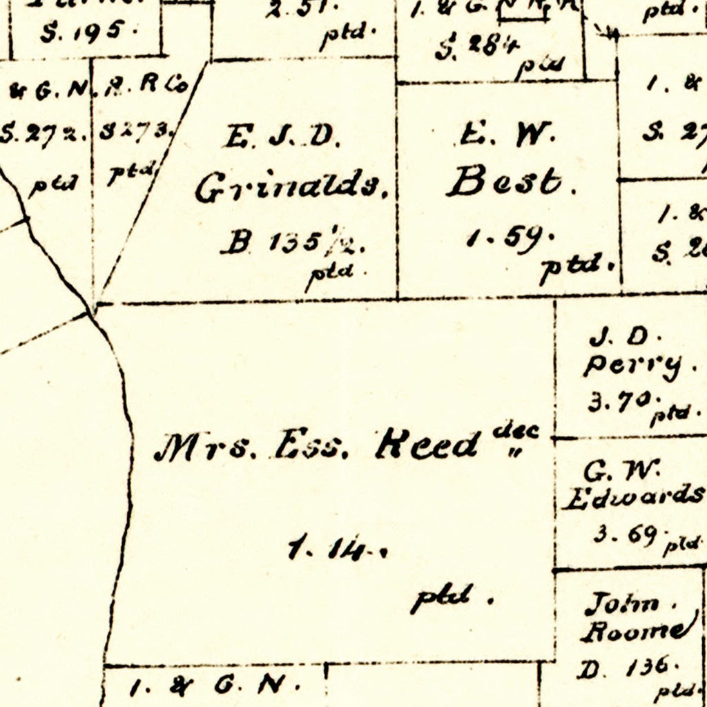 Vintage Map of Refugio County, Texas 1879