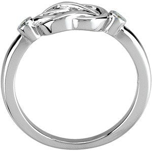 14K White Gold .06 CTW Natural Diamond Knot Ring