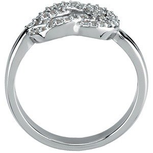 14K White Gold 1/5 CTW Natural Diamond Knot Ring