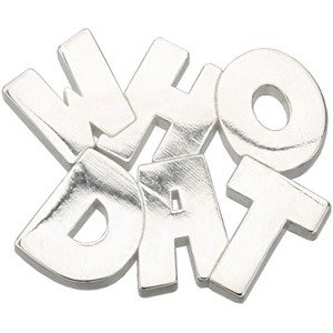 14K White Gold Who Dat Lapel Pin