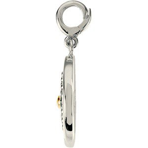Sterling Silver & 14K Yellow Gold Floral Charm/Pendant – image 2