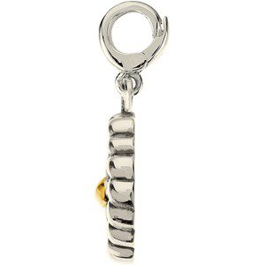 Sterling Silver & 14K Yellow Gold Floral Charm/Pendant – image 2