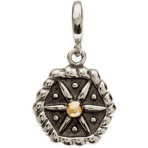 Sterling Silver & 14K Yellow Gold Floral Charm/Pendant