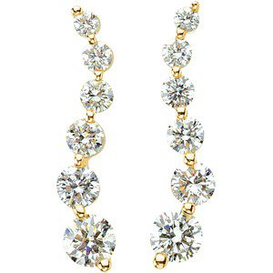 14K Yellow Gold 1/2 CTW Natural Diamond Journey Earrings