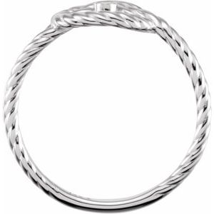 Platinum .025 CT Natural Diamond Rope Knot Ring