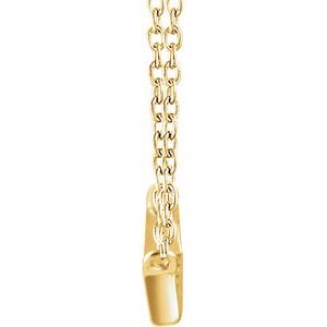14K Yellow Gold 1/4 CTW Natural Diamond Baguette Bar 18" Necklace