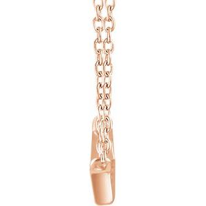 14K Rose Gold 1/4 CTW Natural Diamond Baguette Bar 18" Necklace
