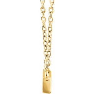 14K Yellow Gold 1/2 CTW Natural Diamond Baguette Bar 18" Necklace