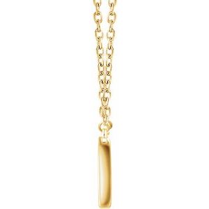 14K Yellow Gold 3/8 CTW Natural Diamond Rectangle 16-18" Necklace