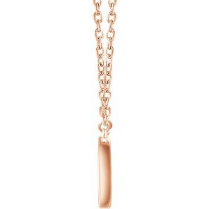 14K Rose Gold 3/8 CTW Natural Diamond Rectangle 16-18" Necklace