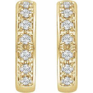 14K Yellow Gold 1/3 CTW Natural Diamond Hinged 15.8 mm Hoop Earring – image 2