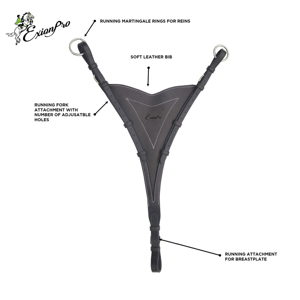 ExionPro Soft Leather Bib Running Martingale Attachment