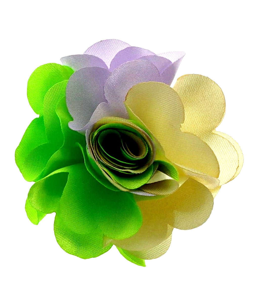Vittorio Vico Unisex Two Tone Satin Flower Lapel Pin