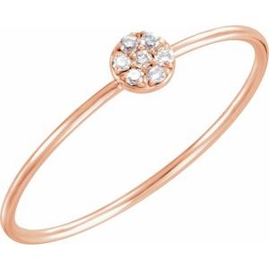 14K Rose Gold .04 CTW Natural Diamond Petite Cluster Ring
