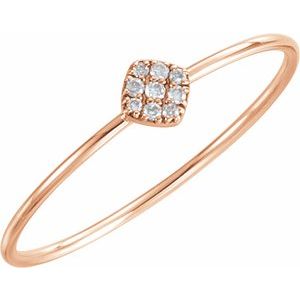14K Rose Gold 1/8 CTW Natural Diamond Petite Cluster Ring