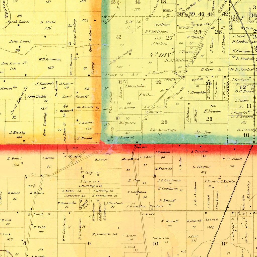 Vintage Map of Mahoning County, Ohio 1860