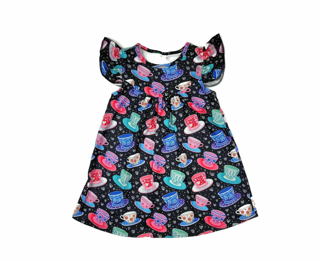 Magical Teacup Milk Silk Flutter Dress