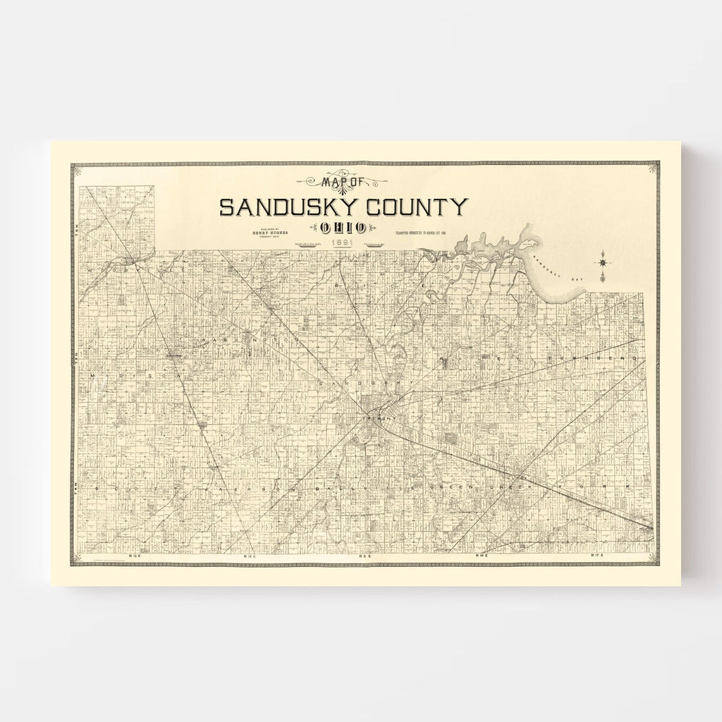 Vintage Map of Sandusky County, Ohio 1891