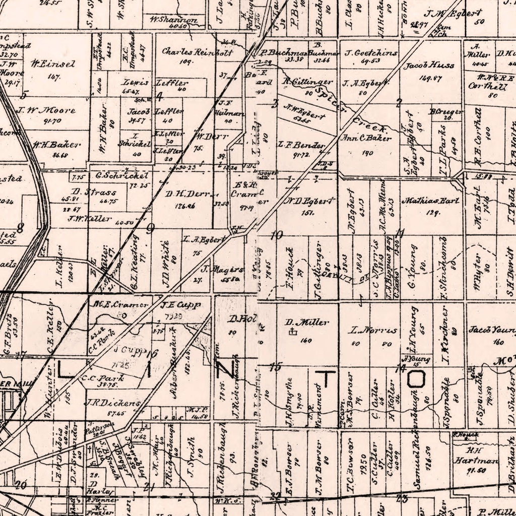Vintage Map of Seneca County, Ohio 1891