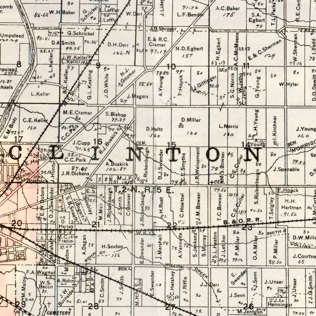Vintage Map of Seneca County, Ohio 1896