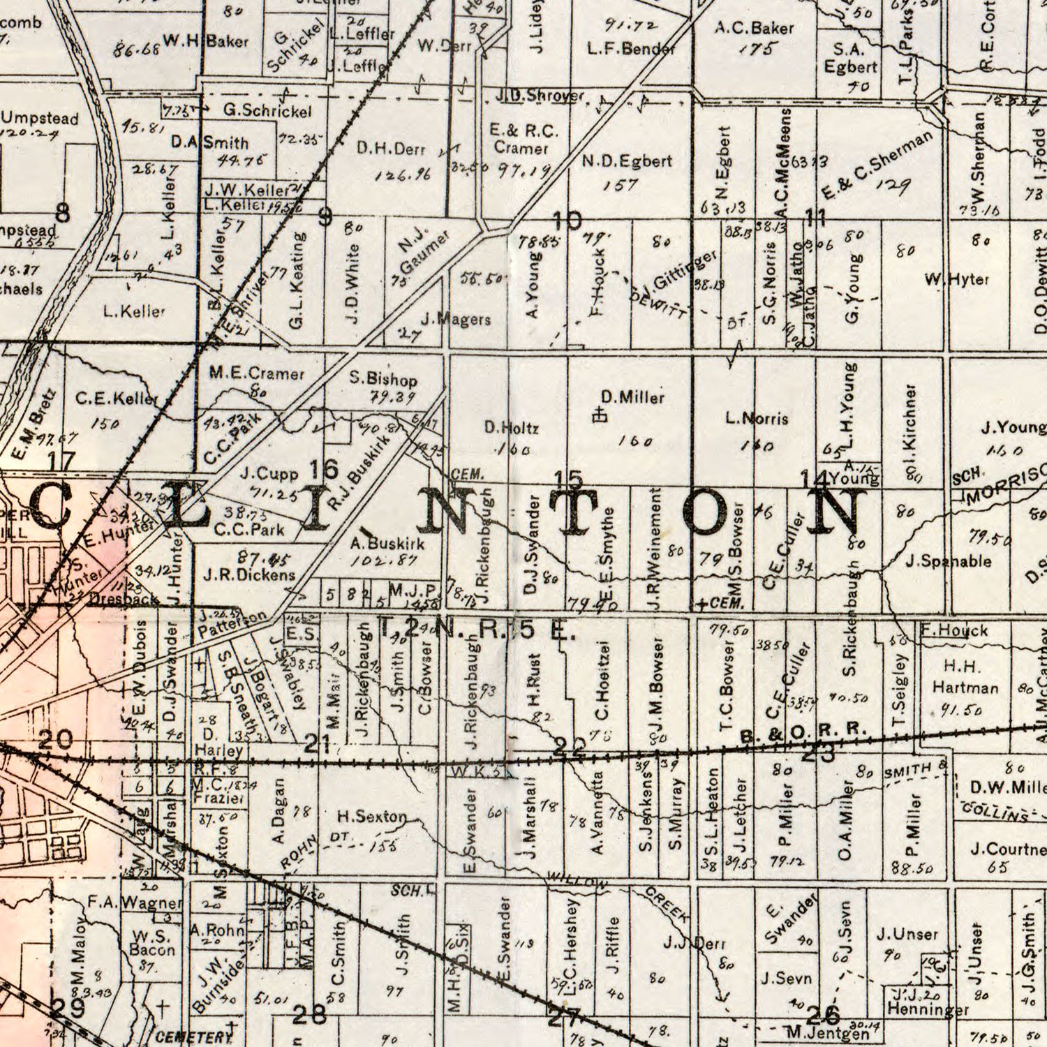 Vintage Map of Seneca County, Ohio 1896