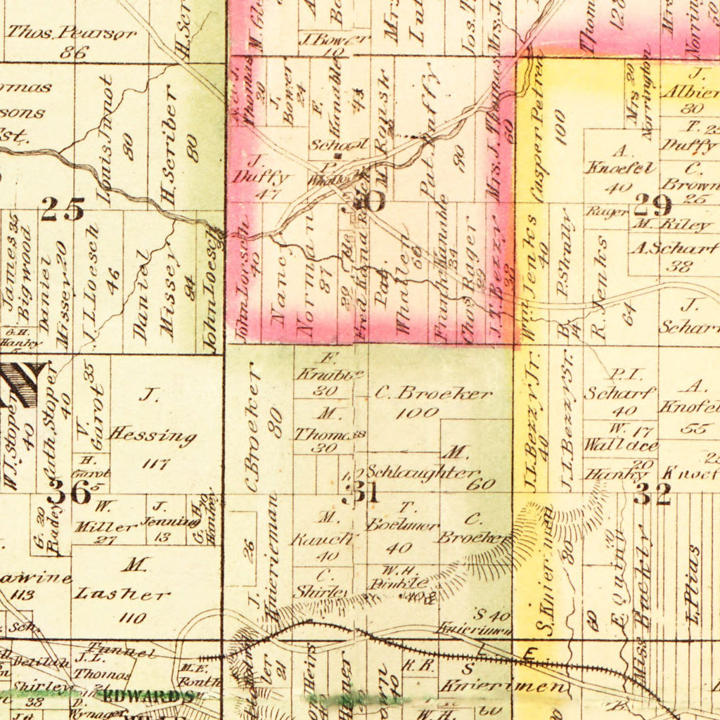 Vintage Map of Floyd County, Indiana 1882