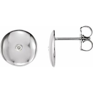 14K Rose Gold 1.7 mm Round Domed Earring Mounting – image 2