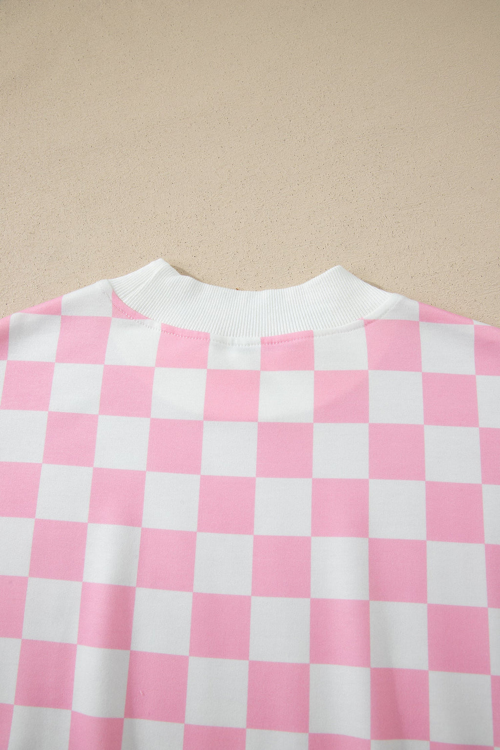 Checker Colorblock Mock Neck Top & Short Set