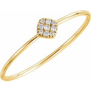 14K Yellow Gold 1/8 CTW Natural Diamond Petite Cluster Ring