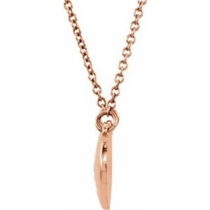 14K Rose Gold .02 CTW Natural Diamond Domed 16 1/2" Necklace